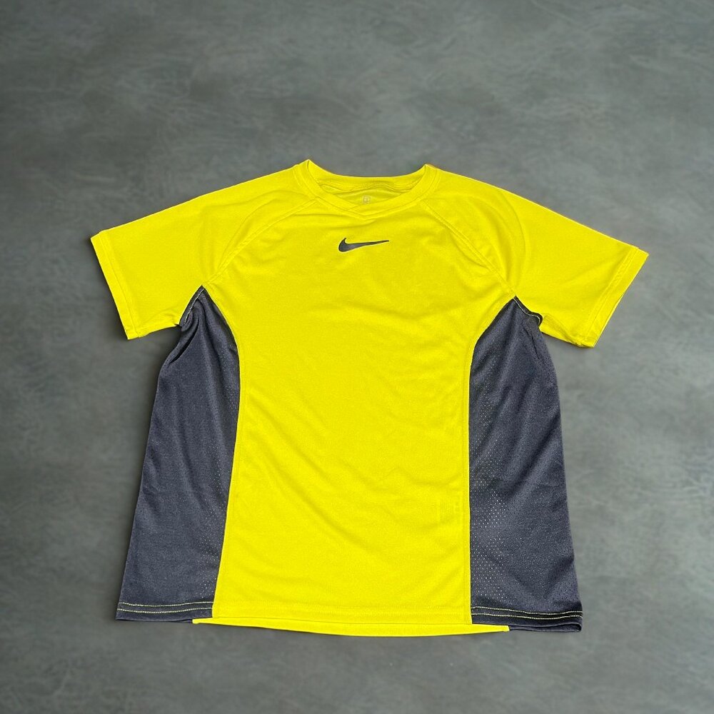 Nike Boys Dri-Fit Yellow & Black Short Sleeve Athletic Shirt